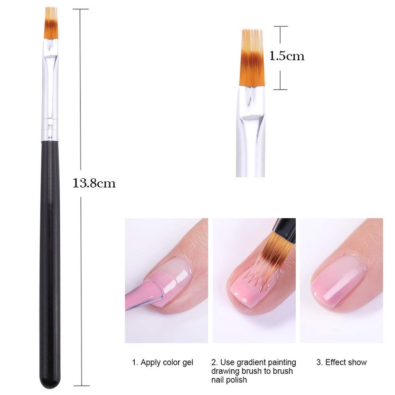 WOKOTO 4 Pcs Ombre Nail Brush Ombre Brush For Gel