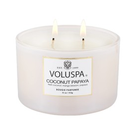 Voluspa Coconut Papaya Candle | Corta Maison Boxed Glass | 11 Ounces | 45 Hour Burn Time | Vegan | Proprietary Coconut Wax and All Natural Wicks for a Cleaner Burn
