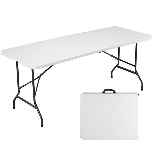 Sweetcrispy Sweetcrispy 6ft Plastic Folding Table Outdoor Indoor Heavy Duty