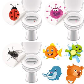 LK-Trend & Style Clean toilet thanks to toilet stickers, 16 colourful stickers for the toilet, funny toilet stickers