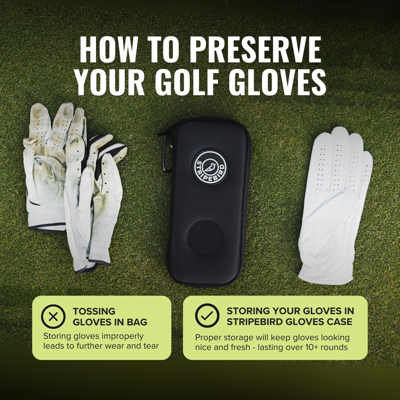 Stripebird - Original Performance Golf Glove Holder Case (Stealth Black)