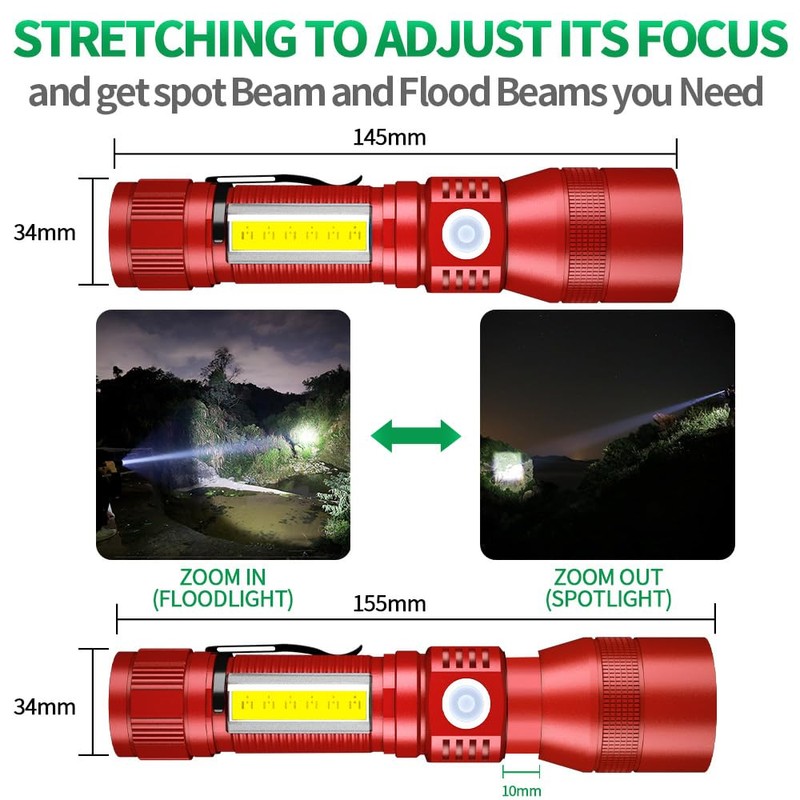AdamStar Black Light Flashlights, 3-in-1 UV Flashlight with Clip, Magnetic