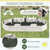 Costzon Kids Sandbox with Cover, Detachable Built-in Seating, Bottom Liner,