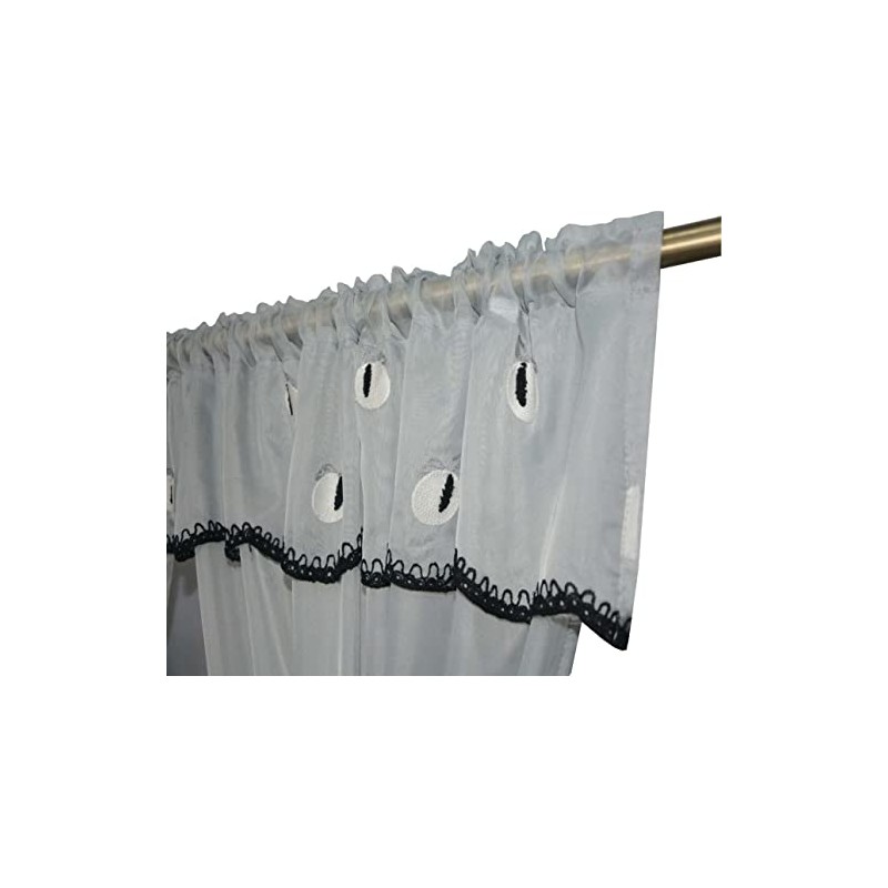 Householdfurnishing Embroidered Kitchen Window Pair Curtains Set Rod Pocket with