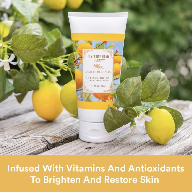 Camille Beckman Glycerine Hand Therapy Cream, Citrus Grove Scent, 8