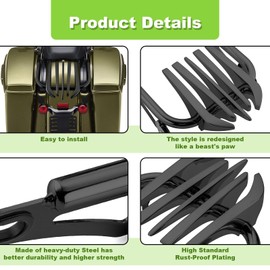 Mofun Invisible Style Two Up Luggage Rack Detachable Luggage Rack Compatible with Harley Touring Street Glide Road Electra Glide Road King 2009-2025 Gloss Black