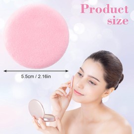 HINZIC 25 Pack Round Powder Puffs for Foundation Makeup Applicators, Soft Cotton Skin-Friendly Face Powder Sponge Velour Velet Puffs Pads for Cream Cosmetics- Pink