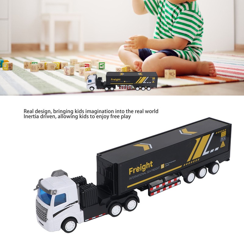 Container Truck Toy High Simulation Extended Carriage Container Trailer Model