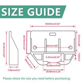 Litoexpe 10 Pieces White Plastic Drawer Guides Rear Drawer Replacement Guides Brackets with Screws, Drawer Track Parts for Furniture, Dressers, Wardrobe (59x41x16.5mm)