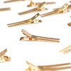 Qearl 100 PCS 1.77" Double Prong Curl Clips Gold Curl