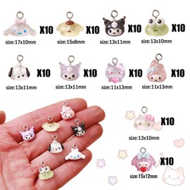 YOKUSHI 100PCS Cute Cartoon Resin Charms for Jewelry Making Bulk with Box, 3D Mini Charms Pendant Cartoon Animal Ornament DIY Cute Charms for Bracelets Necklaces Earrings Keychain (Transparent-4)