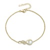 LOCIBLO June Birthstone Bracelets for Women 925 Sterling Silver Synthetic Moonstone Bracelet Gold Plated Infinity Pendant Jewellery for Her, 6.7"+1.2"