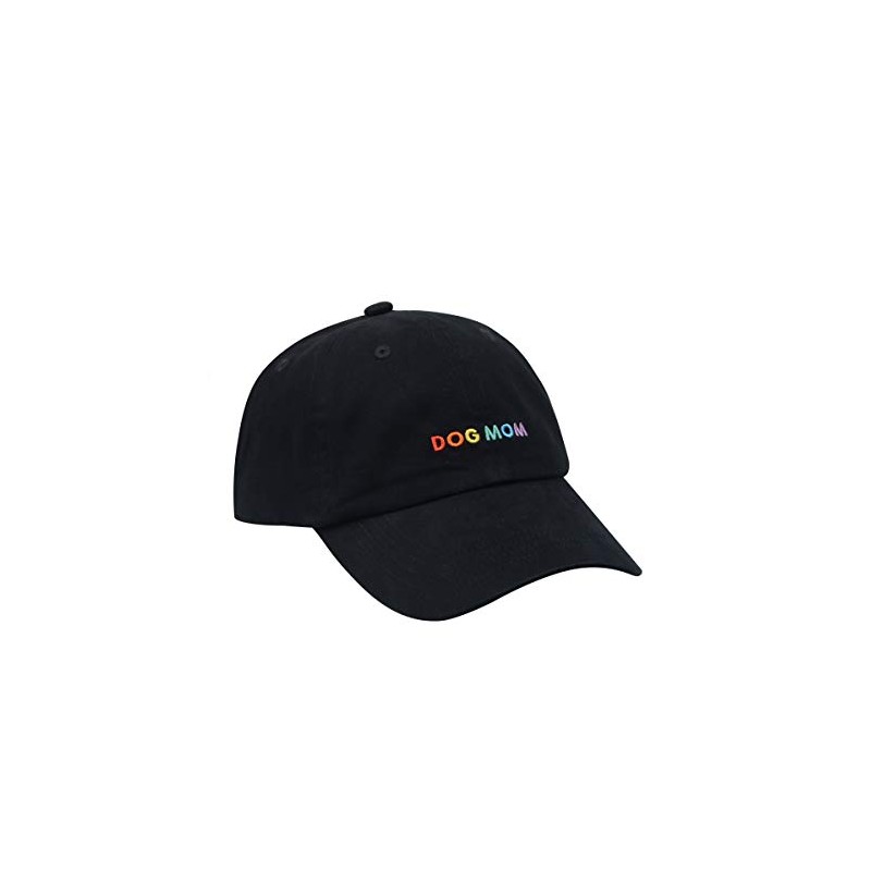 Hatphile 6 Panel Soft Embroidery Baseball Cap (Dog Mom Rainbow)