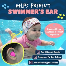 Earvolution - Tapones flotantes para natación - Inventado por un médico de oído - Moldable, de alta calidad, silicona - Flota sobre el agua, impermeab