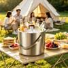 Stainless Steel Ice Bucket,3L Insulated Ice Bucket With Lid &