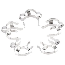 Labasics Metal Joint Clamps 5 Pieces 14mm Silver Lab Clamp #14 Joint Clips Clamps for 14/20 Glass Ground Lab Accessories