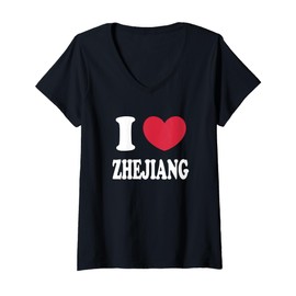 Womens I Love Zhejiang V-Neck T-Shirt