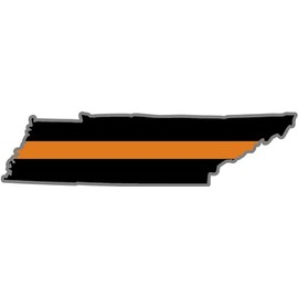 5" Tennessee Tn Thin Orange Line State Shape American Flag Search and Rescue Sticker