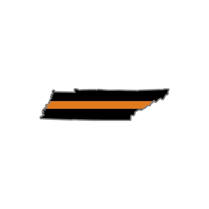 5" Tennessee Tn Thin Orange Line State Shape American Flag