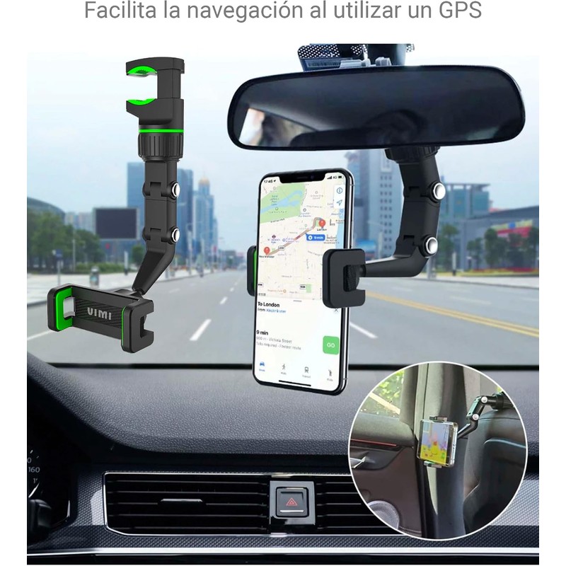 Soporte para Celular Giratorio 360° para Espejo Retrovisor
