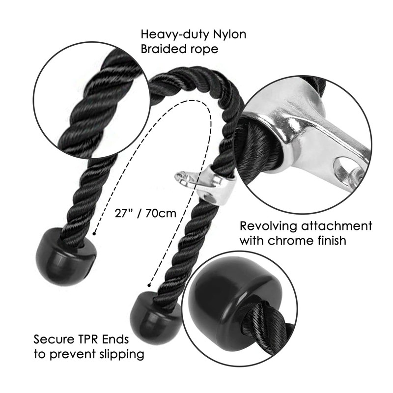 jiuzcare Tricep Rope 70 cm Pull Down Training Triceps Triceps