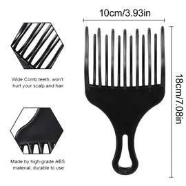 Afro Hair Comb Coarse Coarse Curl Comb with Handle Natural Curls Perm Strands