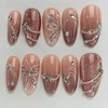 Press On Nails Almond Short Square Ballet Shaped, Cute Design