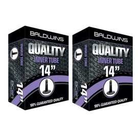 PAIR 14" Baldwins Cycle/Bike Inner Tubes 14" x 1.75 to 2.125 (Fits any 1.75, 1.85, 1.90, 1.95, 2.0, 2.10, 2.125) Schrader/Car Type Valve (Pack of 2)