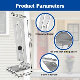 4Pcs Siding Installation Tools, Stainless Siding Gauge, Siding Gauge Tool, Siding Gauge Clamps, Durable Siding Gauge, Siding Mounting Kit, Siding Tools for 5/16-Inch Fiber Cement Board