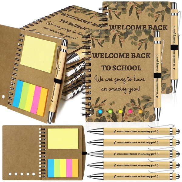 12PCS Welcome Back to School Gifts Bulk 6 Spiral Notebooks