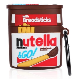 Oqplog for AirPod 2/1 Case Food Design Cover for AirPods Silicone Cases Air Pods Cute Funny Cartoon 3D Kawaii Fun Soft Designer Unique Fashion Cool Pretty for Girls Boys Teen Girly (Nutela)