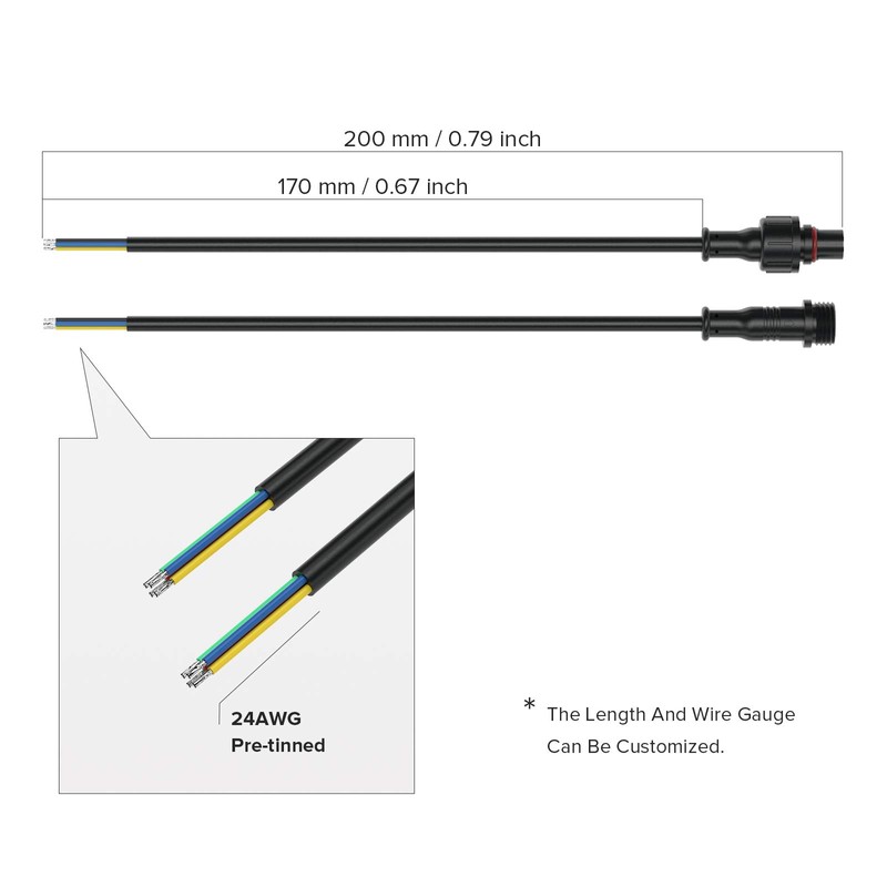 BTF-LIGHTING 5pairs 4 Core 4pin Black Plastics Waterproof IP65 led