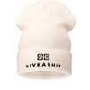 4sold Men's Knitted Hat Black M/L Black Giveashit (White) Universal