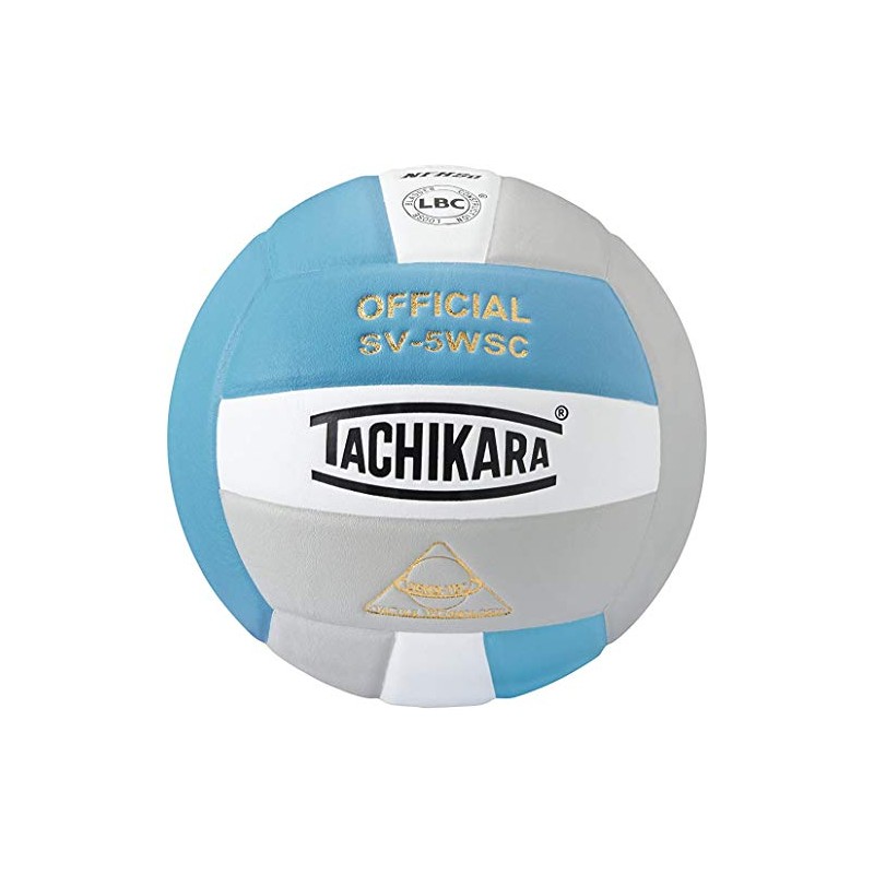 Tachikara Sensi-Tec Composite High Performance Volleyball, Powder Blue/White/Silver Gray (SV5WSC.PBWSL)