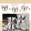 Mixing Bowls with Airtight Lids Set, 26PCS Stainless Steel Khaki
