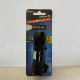 LifeGear Life Gear COB 100 Lumen LED Aluminum Flashlight w/Emergency Signal Differ.colors