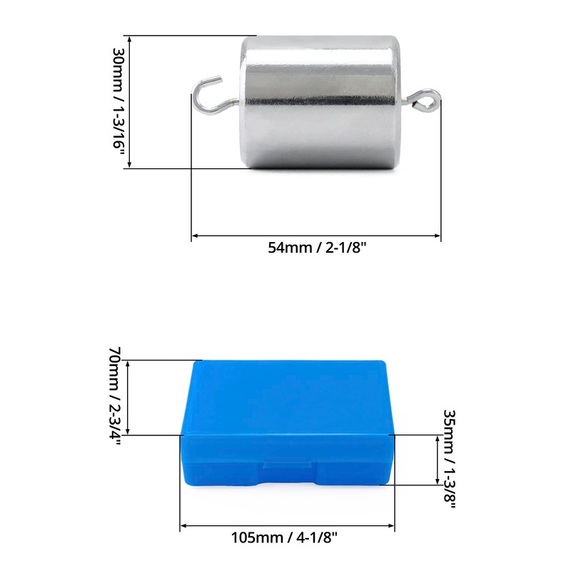 QWORK Double Hooked Weight Set, 4 Pcs 200g (0.44lbs) Chrome-Plated