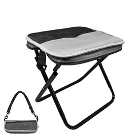 2025 Model Outdoor Folding Backpack Stool (Chair) Ultra Lightweight and Easy to Carry Camping Chair with Aluminum Alloy Frame Thick Seat (Grey, M)