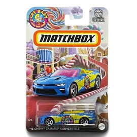 Matchbox '16 Chevy Camaro Convertible, Diecast, Blue, 1:64 Scale, Cry Baby Series 5/6