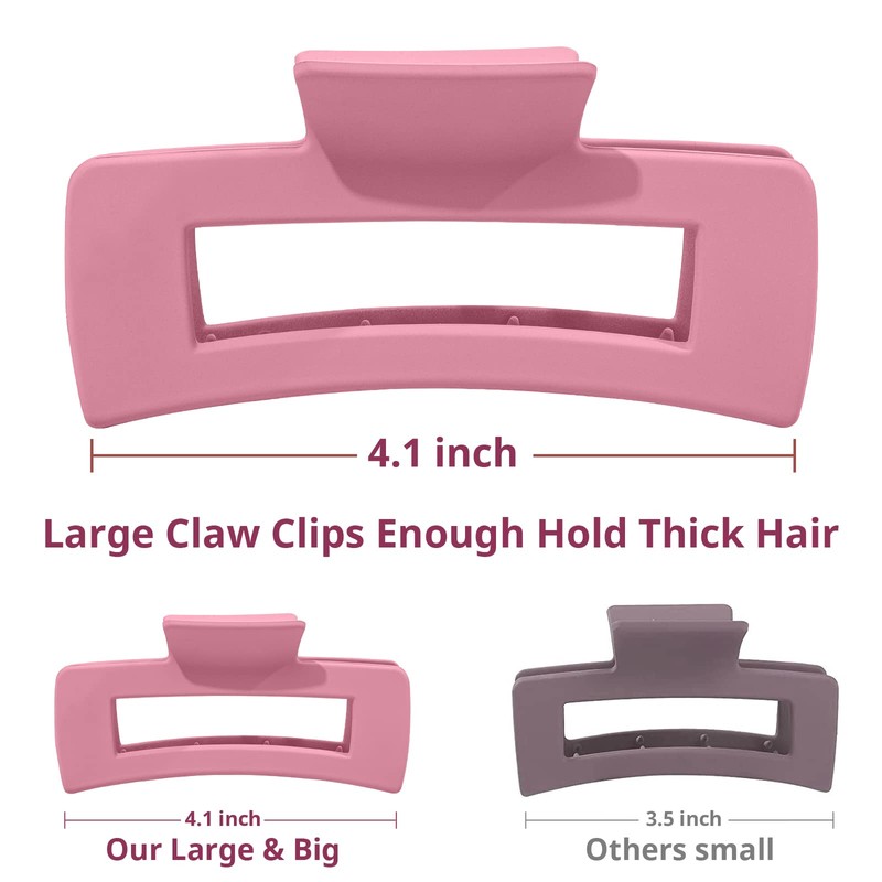 Vigorpace 12 Pack Large Hair Claw Clips 4.1" Big Square