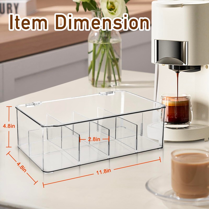 ZECENN Coffee Pod Holder Storage for Counter, Clear Organizer for