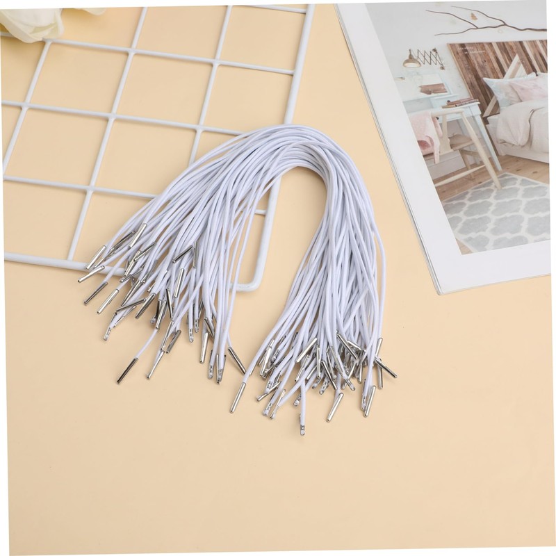 NUOBESTY Mask Lanyard with Elastic Cords 50pcs Metal Barbs Loop