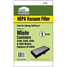 Clean Obsessed Replacement Filter for Miele Canister Models S300, S400, S500 & S600, Replaces OEM# SF-AH30