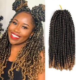 Spring Twist Hair 12 Inch 6 Packs Spring Twist Crochet Hair Spring Twist Braiding Hair For Passion Twist Butterfly Locs Crochet Twist Short Crochet Braids Hair Synthetic Hair Extensions(12 Inch,T27)