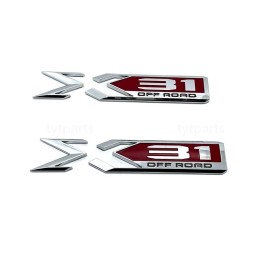 GMC 2pic 2019 - 2025 GMC Sierra 1500  X 31 OFF ROAD Bed Emblem 84682662 Chrome Red