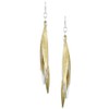 Marjorie Baer Long Tiered Leaves Earring in Brass and Silver