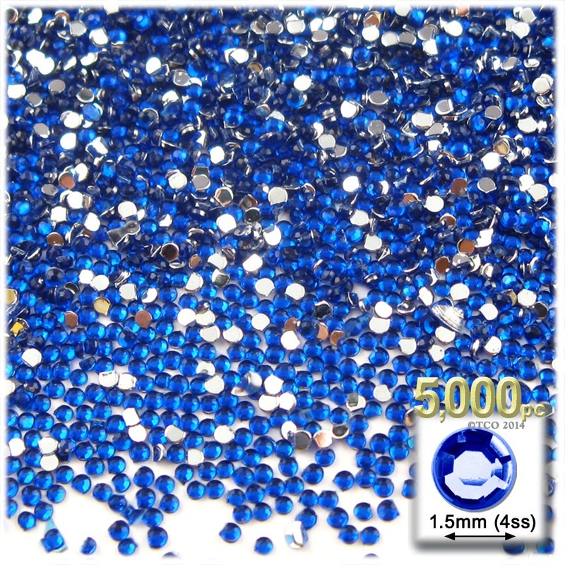 5,000pc Rhinestones Round 1.5mm Tiny for Nails - Flatback Orange