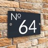 Badgemaster Modern Anthracite Grey House Number Sign Plaque Stainless Steel