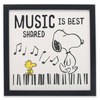 Peanuts Snoopy Music is Best Shared Framed Wood Wall Decor