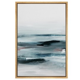 SIGNWIN Framed Canvas Wall Art Whitewash Print Abstract Brushstroke Canvas Prints Home Artwork Decoration for Living Room,Bedroom - 24x36 inches